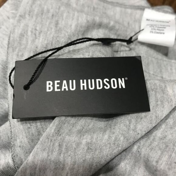 Beau Hudson Jersey Scarf OS Grey Preppy Modern Neutral Marie Snow Ski Minimalist - Picture 2 of 9